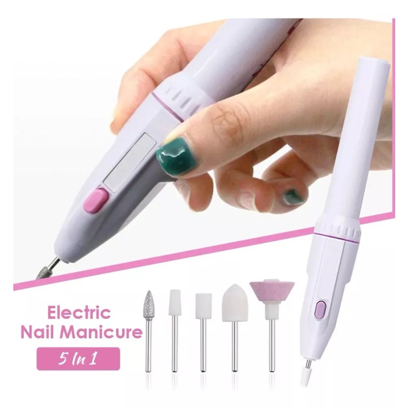 Nail Decorator Limador De Uñas Eléctrico Con 5 Puntas Manicure