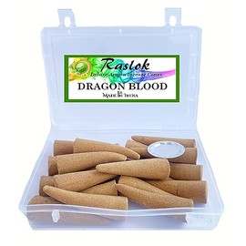 Raslok 100% Natural & Pure Incense Cones | Home Made | Home Dipped Best Scents Cones (Dragon Blood, Pack of 60)