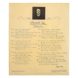 Our Amendments - Edgar Allen Poe's Annabel Lee Poem in his handwriting, Antiqued Parchment Replica Document (9.5"x11.5"), Ribbon-tied and in hard collectors tube