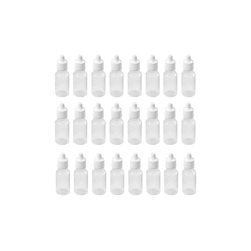 QUUPY 24 Pieces 15 ml White Plastic Squeezable Empty Dropper
