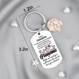 MOEXUKO Grandma Mothers Day Gift from Grandkids Mothers Day Gifts for Grandma Keychain Nana Gift for Grandmother Gigi Birthday Thanksgiving Christmas Gift Ideas