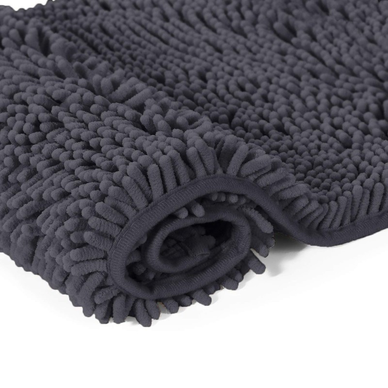 LuxUrux Bath Mat-Extra-Soft Plush Bath Shower Bathroom Rug, 1'' Chenille