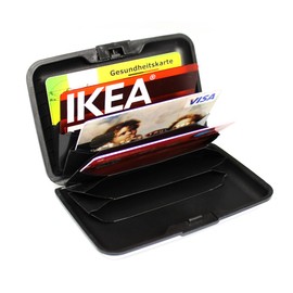 com-four® Credit Card Case – Protective Case for Business Cards and Banknotes – Splash-proof Money Card Pocket – Card Organiser, Gold - 1 Piece