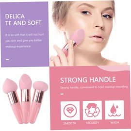 Healeved 2 Sets of Mushroom Shape Makeup Sponge Pens Portable Handheld Beauty Pens for Effortless Application & Essential Makeup Gadgets