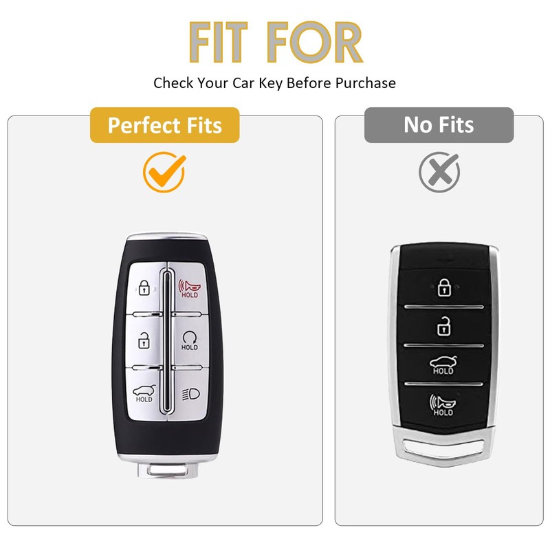 WORCAS Smart 6 Button Key Fob Cover Case Compatible with