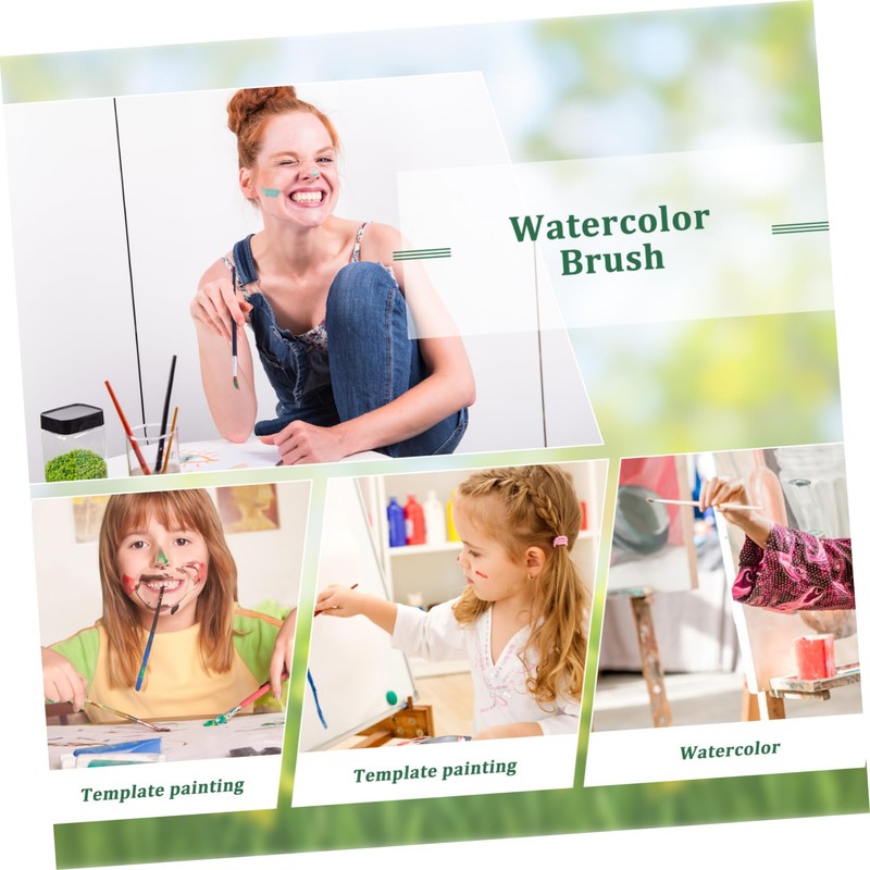 Tofficu 4sets Nylon Paint Brushes with Handle Portable Reusable Half