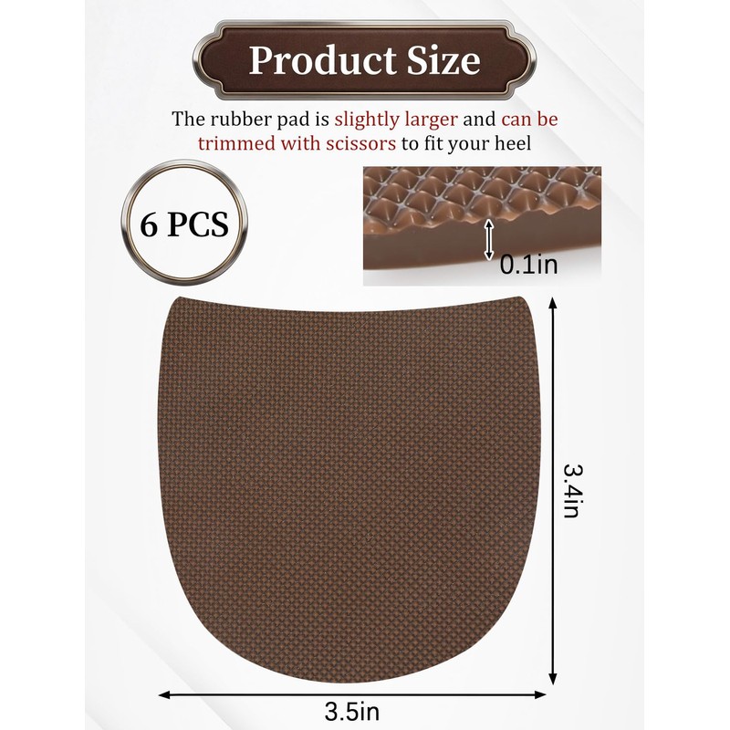 3 Pairs Shoe Heel Repair Rubber Pads