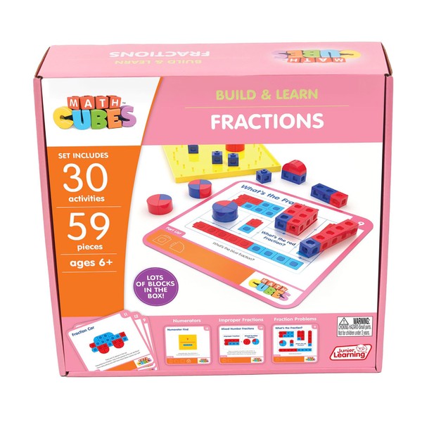 Junior Learning: Mathcubes - Fractions - 30 Activity Set, Build