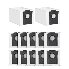 Replacement Vacuum Bags - 3.2L Large Disposable Dust Bag For Dreame X40 Ultra/X30 Ultra/L40 Ultra/L10s Pro Ultra/L10s Ultra Gen2 Vacuum Dust Bags, 12 Pack X40 Ultra Vacuum Cleaner Dust Bags, White