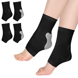 Fefod Achilles Tendonitis Heel Protector Socks, 2 Pack Achilles Tendon Sleeve, Achilles Tendon Support Compression Gel Padded Sleeve Socks for Cushion of Bursitis, Tendonitis, Tenderness, Dry Cracked
