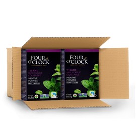 Four O'Clock Peppermint Herbal Tea Organic Fairtrade, Non-Gmo, Kosher, Gluten-Free, 6 Packs (96 teabags)