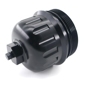 Fuel Filter Housing Cap Aluminum with Drain Plug Compatible with 2017-2020 GM Duramax 6.6L L5P Chevy Silverado/GMC Sierra 2500HD 3500HD