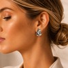 ZENCHEER Chunky Clip On Earrings for Women, 14K Gold/Silver Statement