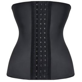 YIANNA Waist Trainer for Women Latex Steel Boned Corset Sport Tummy Control Body Shaper Cincher Shapewear Belt Black 6XL U37G
