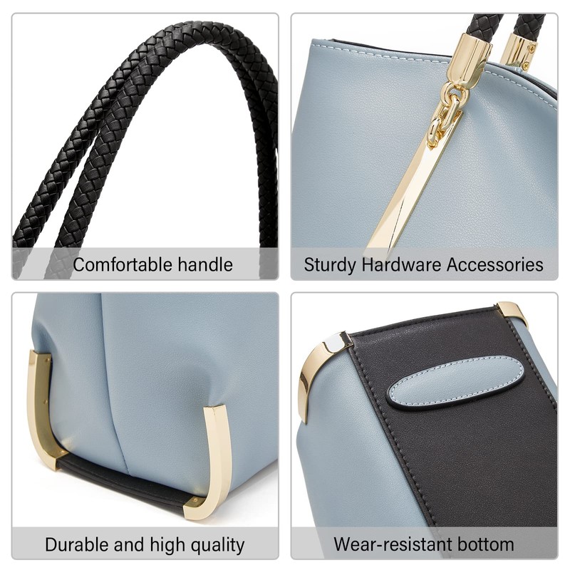 FOXLOVER Large Capacity Tote Designer Handbags for Women, Genuine Leather