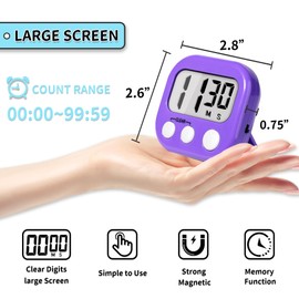 Classroom Timers for Teachers Kids Large Magnetic Digital Timer Teacher Supplies 2 Pack-Pink Purple