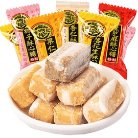 Assorted Peanut Crisp Candy, Crispy Candy, Assorted Flavors Praline Candy: Coconut, Almond, Black Sesame, Peanut Butter Bars Logs, Chinese Specialty Snacks Candies, New Year's Goods - 306g 徐福记XUFUJI