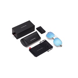 CLANDESTINE Unisex HD Sunglasses - Sunglasses Anti-Glare for Men and Women, B-pilot 18 Silver - Hd Nylon Light Blue