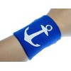 Miniblings Sweatband with Zip Wallet Maritime Sea Sea Anchor Blue,