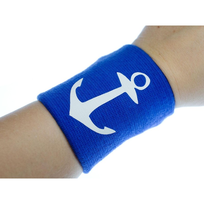 Miniblings Sweatband with Zip Wallet Maritime Sea Sea Anchor Blue,