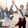 2 Pcs Homecoming King and Queen Sashes With Gold Foil
