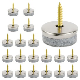 Flintronic 20PCS Furniture Pads Floor Protectors, 24mm Diameter Felt Pads for Furniture Feet, Non-Slip Chair Leg Floor Protectors with Easy Screw Installation, 5MM Thick for Chairs Parquet Laminate