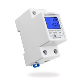 Electricity Meter, DIN Rail, 1 Phase AC Meter, 80 A, 230 V, DIN LCD Digital Electricity Meter, Intermediate Meter/Current Meter, Consumption Meter, Uncalibrated, S0 Interface Counter