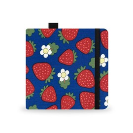 Square 5.1X5.1" 300gsm Watercolor Journal Hardbound 40pgs（20 Sheets Front Back 2 Textures）Travel Size for Calligrapher Colored Pencil Watercolor Sketch Handmade Cloth Cover Notebook Blue Strawberry