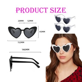 8 PCS Heart Sunglasses, Heart Shaped Sunglasses Love Heart Sunglasses for Protection Eyewear Love Heart Sunglasses Heart Glasses for Protection Eyewear Girls Women Shopping Travelling Party Outdoor.