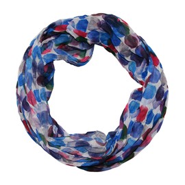 beybey® Women's Silk Loop Scarf in Beautiful Colours and a Batik Dots Loop Scarf to Fall in Love with Silk Scarf, blue