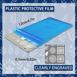 PH PandaHall 4pcs Flower Nail Stamping Plates Leaves Plants Nail Art Stencils Daisy Tulip Rose Nails Stamper Butterfly Manicure Art Templates Geometric Nails Image Plates for Women DIY Manicures Salon