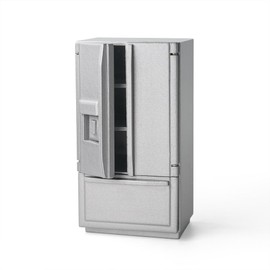 Odoria 1/12 Scale Miniature Fridge Dollhouse Kitchen Furniture Accessories, Silver