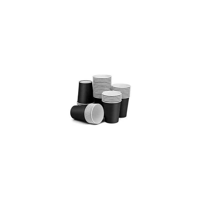 HOT BARGAINS, 50 X 8oz Black Insulated Takeaway Disposable Double