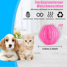 Pack of 12 Pet Hair Remover Washing Machine, Reusable Pet Hair Remover, Dog Hair Removal, Lint Balls Washing Machine for Dog Hair and Cat Hair Remover Washing Machine