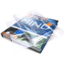 ClearBags - Fundas transparentes para libros, paquete de 25, funda de plástico para libros, protector contra el polvo, el desgaste y el agua, fácil de aplicar, seguro para archivos, (para libros de 12