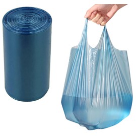 2-3 Gallon Tear-Free Small Trash Bags with handles 1.1 Mil Thick 100 Count Garbage Bags Separated Unscented for Bathroom Kitchen (100)