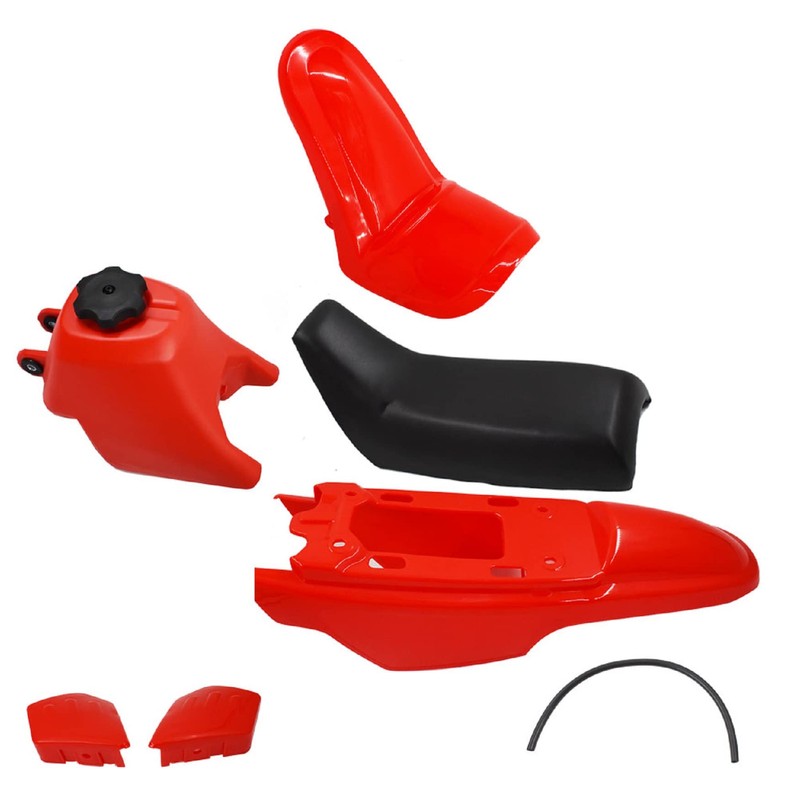WFLNHB Red PW50 Plastics Kit Motorcycle Plastic Mudguard Body Seat