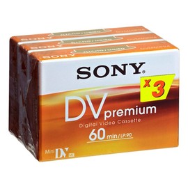 Sony Mini DV Premium Video Cassette Tapes (Pack of 3)