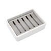 Ceramic Soap Dish Stainless Steel Soap Holder for Bathroom and