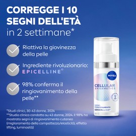 NIVEA Cellular Epigenetics Siero Ringiovanente 30 ml, Siero viso antirughe che riduce i segni dell'età in 2 settimane, Face serum con Acido Ialuronico ed Epicelline, Skincare per tutti i tipi di pelle