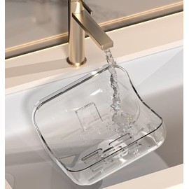 1Pc Transparent Acrylic Detachable Soap Holder for Shower Wall with Drainage Hole, Ideal RV Accessory, Adhesive Soap Dish for Shower, Perfect RV Toilet and Kitchen Soap Dish, Holders and Dispensers