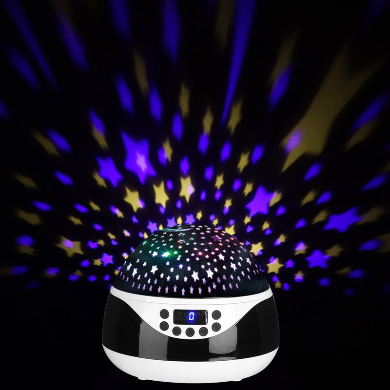 Star Pattern Projection Lamp Remote Control Ambient Rotating Colorful Night