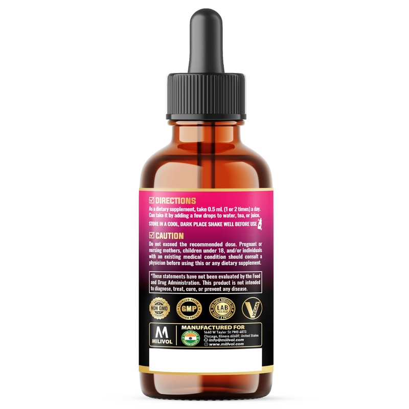 MILIVOL 5in1 Cayenne Pepper Liquid Drops with Hawthorn Berry and