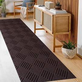 2' x 6' Non Slip Runner Rug for Hallway Indoor Outdoor, TPR Backed Carpet Runner for Entryway, Laundry, Kitchen, Garage, Custom Size Washable Floor Mat for High Traffic Areas