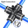 TAILONZ PNEUMATIC 4 Way 1/4 Inch OD Straight Push Fittings
