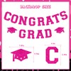 Wonmelody Graduation Decorations Hot Pink Congrats Grad Banner with Cap