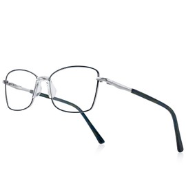 RB. Pilot Reading Glasses Spring Hinge Readers for Women Blue Light Blocking Computer Metal Frame Acetate Legs