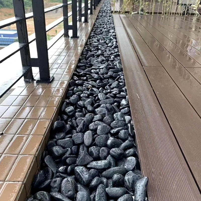 SHIZWU Polished Black River Rocks - 2-3 inch 40LB High