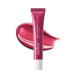 Melixir Vegan Lip Treatment, Sheer Tinted Lip Balm for Instant Hydration & Shine, Moisturizing Lip Gloss, Infused with Vegan Collagen & Jojoba Oil, Cruelty-Free, Korean Skincare-4 Berry(0.5oz/15g)