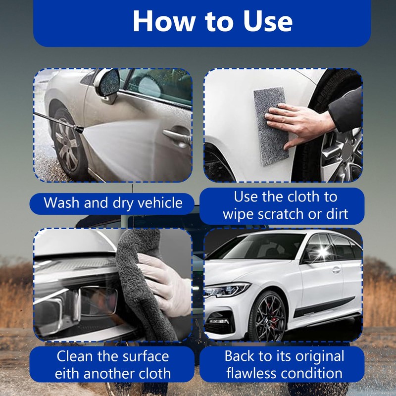 SEVENPARK 6PCS Nano Sparkle Cloth for Car Scratches，Nano Cleaning Magic